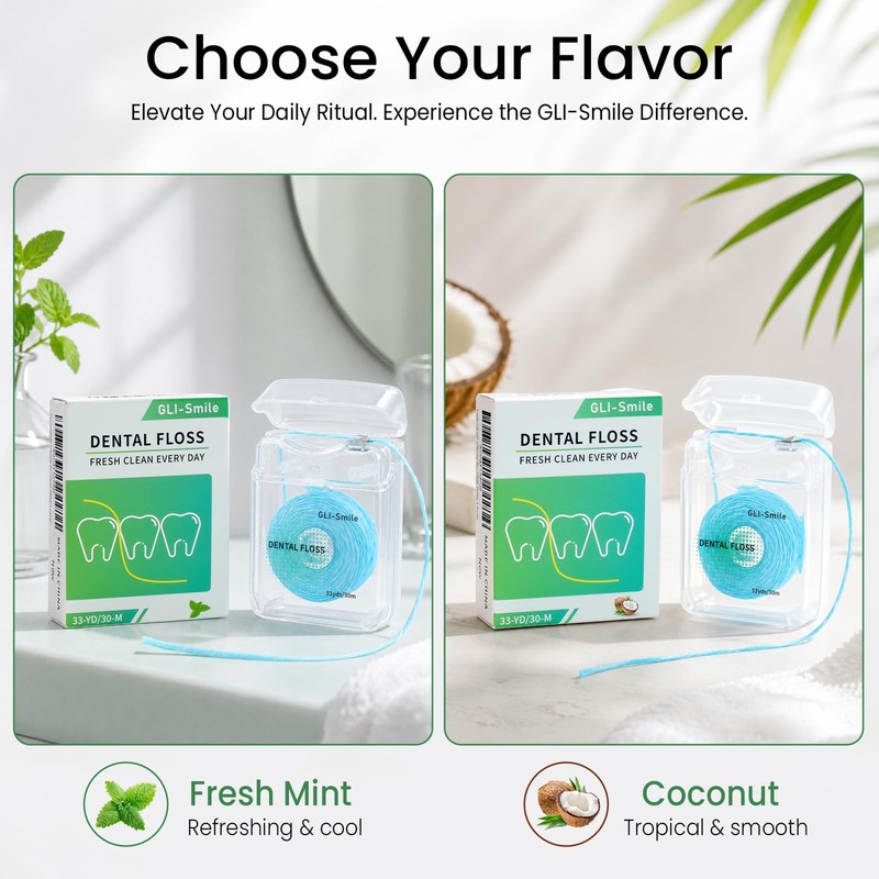 Coconut-Oil Infused Woven Dental Floss, Natural Vegetable Waxed, PFAS-Free, Deep