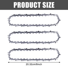 3 x Saw Chains 20 cm 3/8 Inch 1.1 mm 33 TG, Chainsaw Chain Compatible with Einhell Fortexxa 18/20 TH & GC-LC 18/20 Li T, Low-Back Chain Chainsaw Chains Compatible with Worx WG349E.9