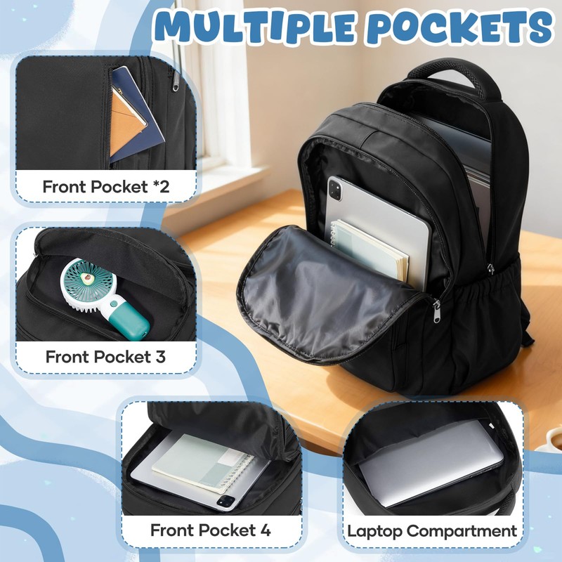 bluterm School Backpack for Women Men Lighweght Middle School Bookbag