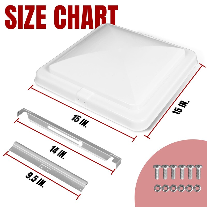 Jack Boss Roof Vent Cover, 14 Inch Replacement Vent Lid