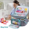 AMOIGEE Large 15" Double-Layer Sewing Storage Bag with Detachable Diviers