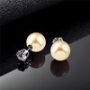 Krstudent 2 Pairs Real Pearl Earrings for Women， Pearl Crystal