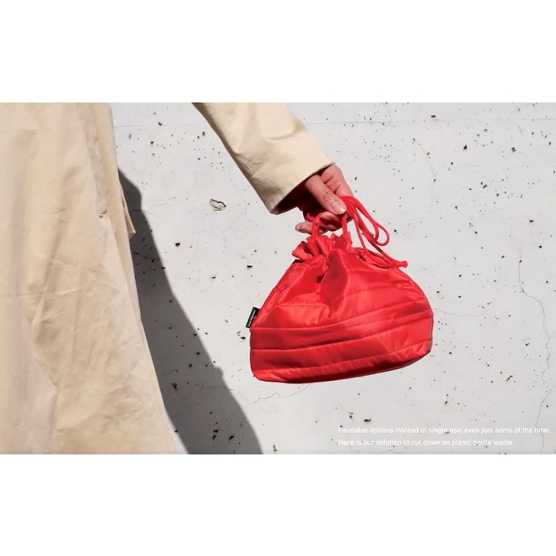 padou Eco Lip Cooler Drawstring L (Red) Cold Retention Lightweight