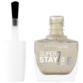Maybelline New York Make-Up Superstay Nail Polish Forever Strong 7 Days Finish Gel Nail Polish Gold All Night / Colour Polish with Ultra Strong Hold without UV Lamp in Glitter Gold, 1 x 10 ml