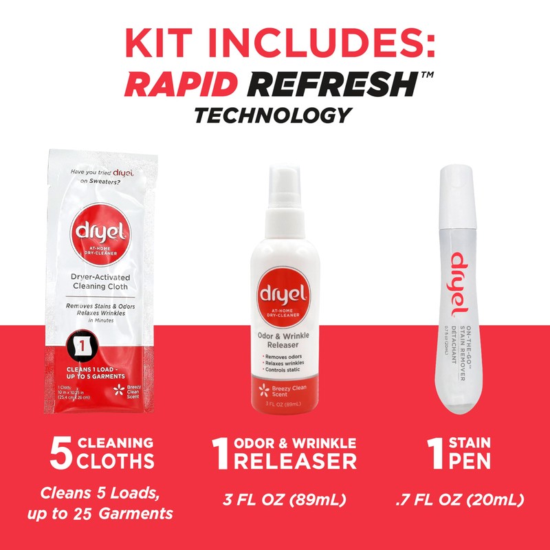 dryel At-Home Dry Cleaner Kit, New and Improved Formula with