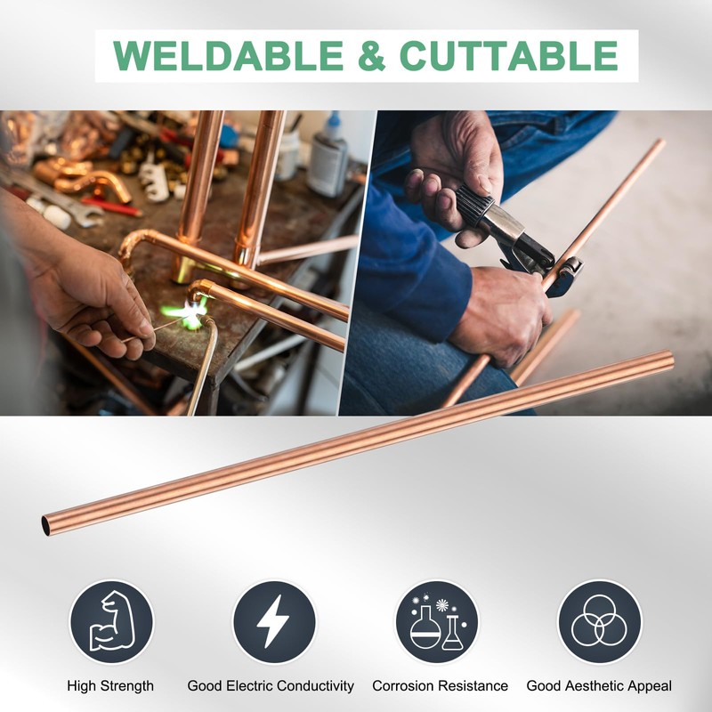 M METERXITY 200mm Round Copper Tubing, 2mm 3mm 4mm 5mm