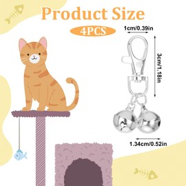 LIQWEI 4 Pcs Bells for Dog Collars, Mini Dog Collar Bell, Pet Pendant Accessories Training Collars Charm Dogs Training Bell Collar for Dogs and Cats