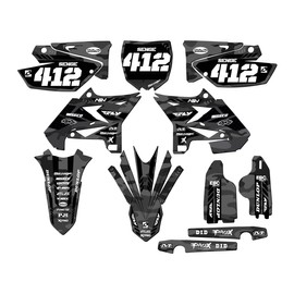2005-2007 fits UFO Restyle YZ 250 2-Stroke Apache Grey Senge Graphics Complete Kit with Rider I.D. Compatible with Yamaha