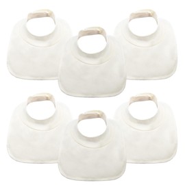 SYVOFOX 6 Pack Mock Neck Baby Bibs, High Neck Soft Cotton Dribble Bibs for Baby Teething, Waterproof Drooling Bibs Blank Bibs for Infant Girl and Boy Newborn to 12 Month - Cream
