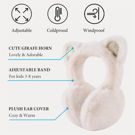 Pesaat Winter Kids Earmuffs Warm Ear Cover For Girls Children Ear muffs With Cat Ears Girls Ear Warmers (Skin Pink Cat)