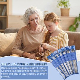 Coopay Double Pointed Knitting Needles Set 7.9", 35 PCS Stainless Steel Straight Knitting Needles 2.0mm-5.0mm, Double Ended Sweater Knitting Set Knitting Needle Kit with Knitting & Crochet Supplies