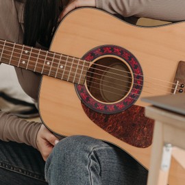 Acoustic Guitar Sound Hole Rosette Sticker, Pvc 3D Inlay Decal for Classical and Folk Guitars, Easy to Install, Assorted Colors, 5.70 X 5.70 X 0.03 Inch