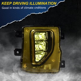 CHEDA Fog Lights Assembly Compatible with 2016 2017 2018 Chevy Silverado 1500 LED Driving Bumper Lamps&Switch(Yellow lens)