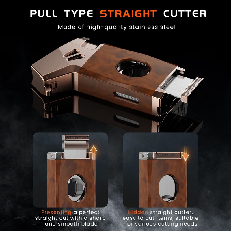 5-in-one Torch Lighter with Straight Tool, Built in Punch, Holder,