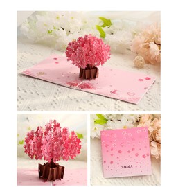 3D Card, Cherry Blossom Pop Up Card Valentine’s Day Card, Greeting Card, Birthday Card, Popup Greeting Cards, Mother’s Day Card, Anniversary Card, Spring Card, Card for Mom (Cherry Blossom)