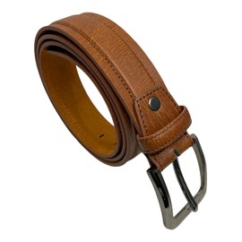 Men's Light Brown Leather Belt, 1.5" Width, Waist Sizes 28-48 inches (Medium 32" - 36")