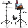 Tossbiss Laptop Tripod on Wheels with 2 Shelves, Portable Projector