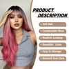 Long Ombre Pink Red Wave Wigs for Women Black Pink