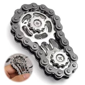 AOEVUIR Cool Gears Fidget Chain Fidget Spinner Ring Toy for Kids Adults Fidget Bike Metal Sprocket Cube EDC Novelty Stress Relief Goodie Bag Stuffer Gift
