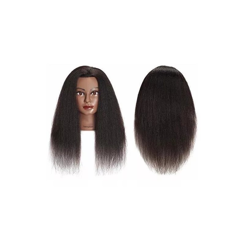 Training Head Maniqui Cabeza Cabello Natural Negro #2 40.6 Cm