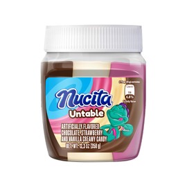 Nucita Trisabor Spreadable, Creamy Candy Chocolate, Vanilla and Strawberry 12.35 Oz Jar, Pack of 1