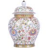 Enamel Ginger Jar with Lid 7.72"H,Handmade Chinoiserie Ginger Jar, Ceramic