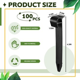 Pangda 100 Pack 1/2 Inch Irrigation Tubing Hold Down Anchor Stakes, 3/4 x 4.33 Inch Drip Tubing, Anchor for Sprinkler Garden Landscaping