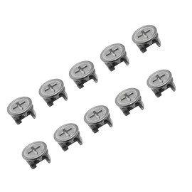 TERF® 15mm X 12mm Cam fixing Lock Nuts Flat Pack Furniture 15mm X 12mm Wood Insert Cam Lock Nut for Wood Timber Furniture Carpenter DIY and Many Project - Pack of 10