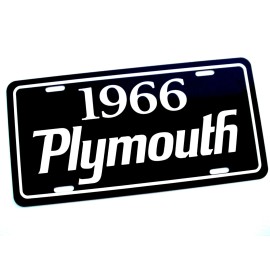 1966 Plymouth license plate car tag 66 Barracuda Satellite Sport Fury Belvedere