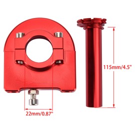 WOOSTAR 7/8" 22mm Twist Throttle Grip with Handlebar Clamp Replacement for 50cc 70cc 90cc 110cc 125cc Sport Motocross Dirt Pit Bike Scooter Red