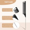 3 Pieces Carbon Fiber and Stainless Steel Hair Combs Set,