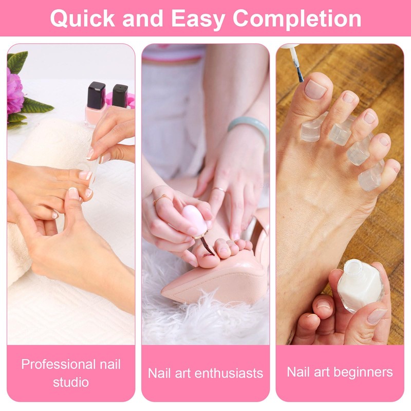 Pack of 150 Polygel Nail Shapes for Toes, 15 Sizes,