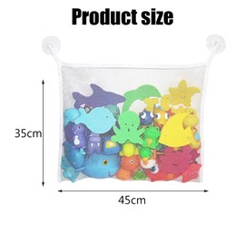 Bath Toy Storage, 2 Pcs Bath Toy Net, Bath Toy Organizer Bathroom Storage Net, With four Suction Cups For Baby, Keep Kids Bathtub Toys Dry & Bacteria Free (White)