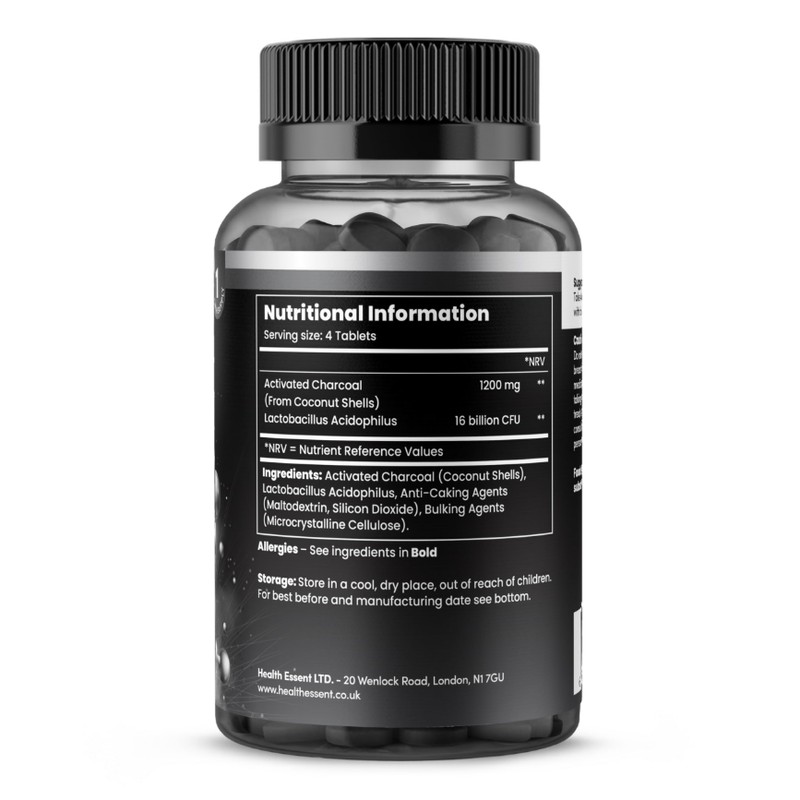 Activated Charcoal with Bio Cultures Complex Probiotics 1200mg, 16 Billion