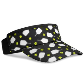 Headsweats Lightweight Performance Running Sun Visor, Black/Paddles Pickleball, One Size
