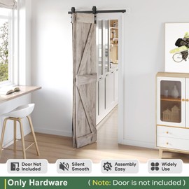 Roymelo 36" Bifold Sliding Barn Door Hardware Track Kit,Side Mounted Black J Shape Roller,Smoothly and Quietly,Assembly Easy,Fit Double 16" Bi-Folding Doors (Door Not Included)