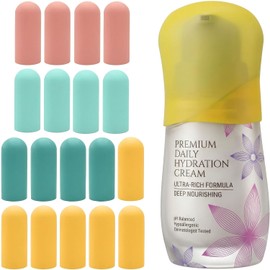 Triko Set 18 Fundas de Silicona para Botellas de Viaje, Protectores Elásticos Antifugas para Artículos de Aseo y Cosméticos, Accesorios de Equipaje para Avión y Crucero, Ajuste Universal (18)