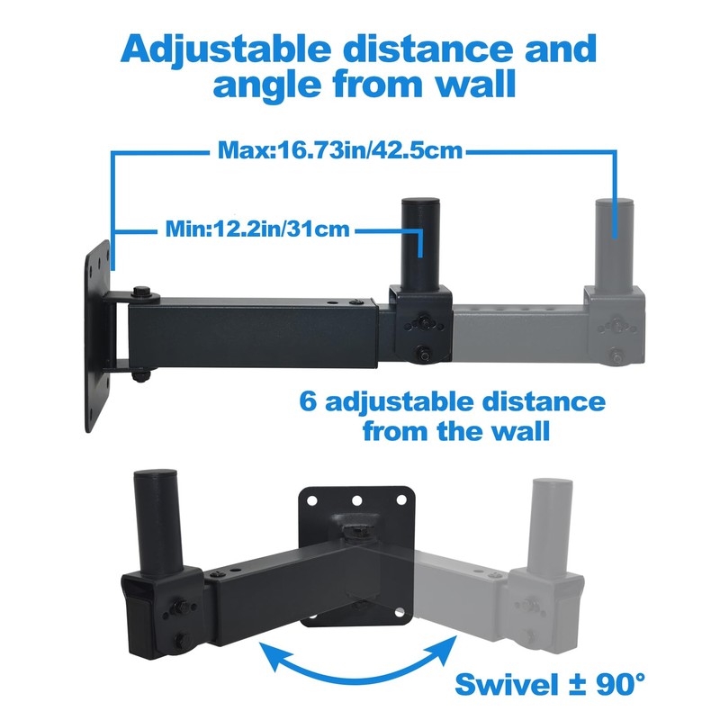 Heavy Duty Speaker Wall Mount,Adjustable Tilt & Swivel Wall Mount