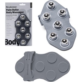 Brookstone Palm Roller Body Massager - Medium Handheld Roller Massager to Relieve Tension - Massage Gloves, Hand Massager Glove, Massage Glove for Stress Relief and Relaxation (Charcoal)