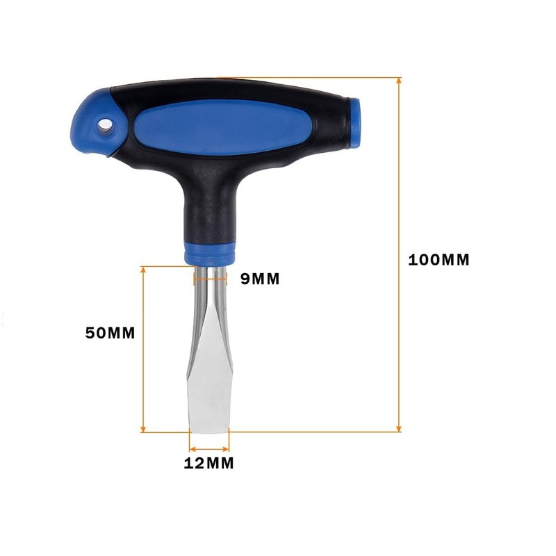 2 Pcs T Handle 9mm Flat Head Screwdriver Ergonomic, Large