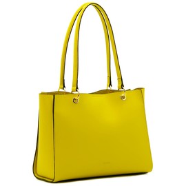 ANDSHIN A0011 Tote Bag, Lightweight, A4 Compatible, Women's Bag, Commuting to Work, Business, Compact Tote, yellow (mustard)