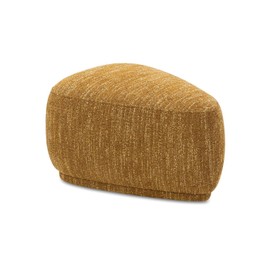 Jennifer Taylor Home Pebble 26" Rounded Triangle Cocktail Ottoman, Mustard Yellow Tweed