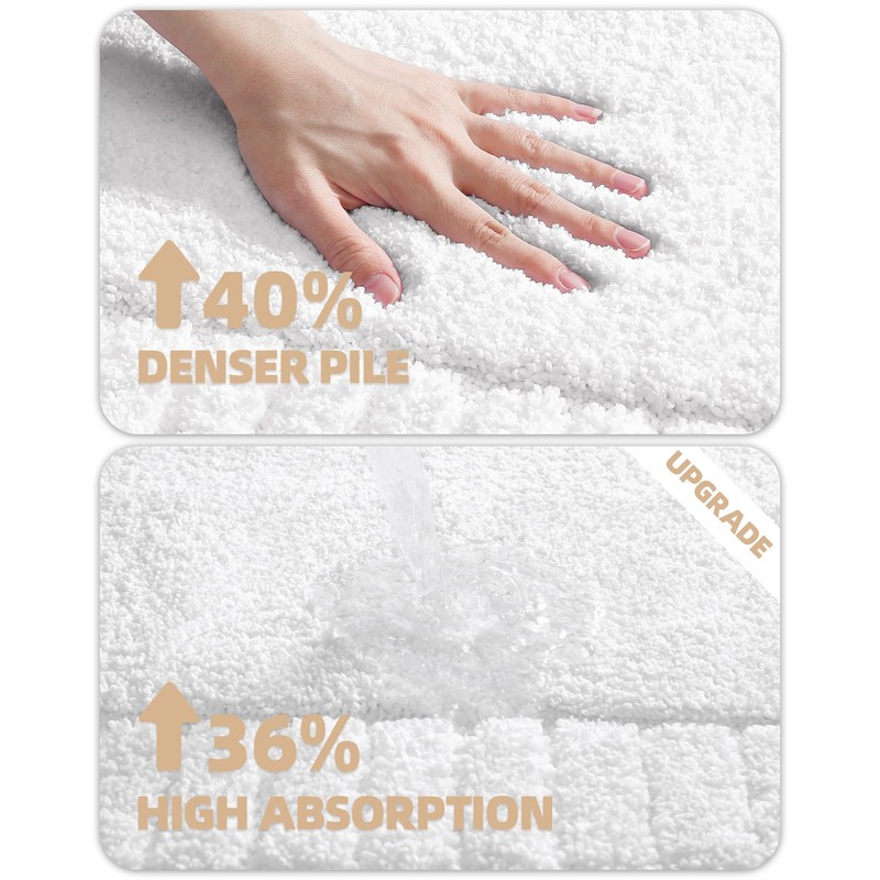 Color&Geometry Small Bath Mats Non-Slip Washable 40 x 60 cm