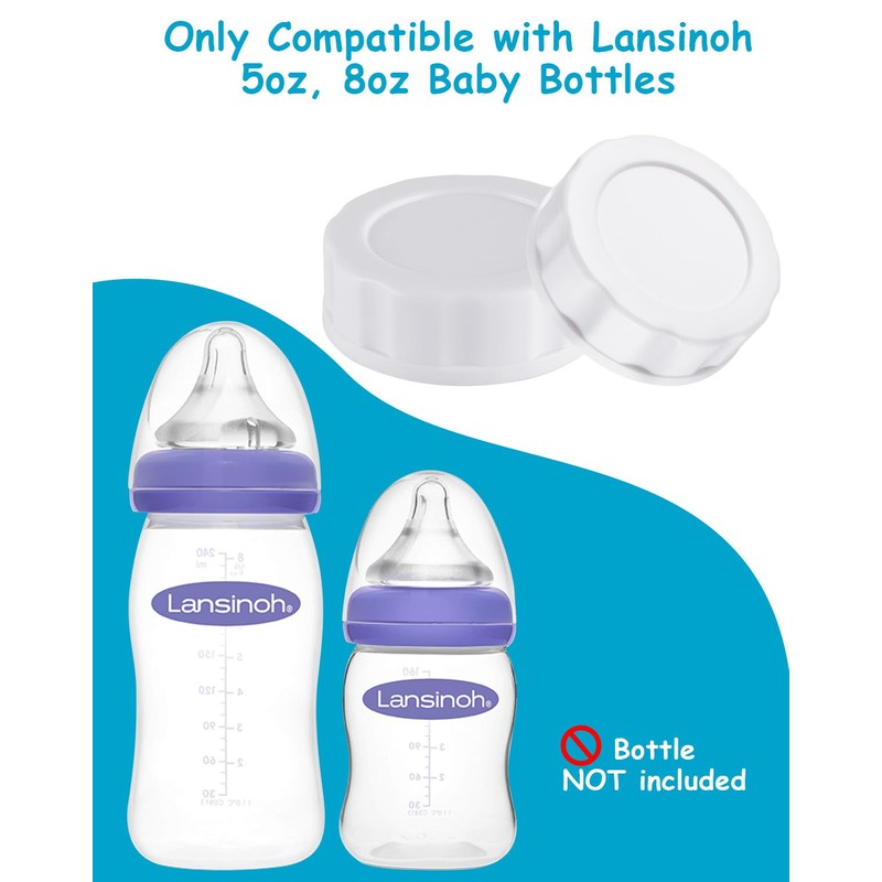 Baby Bottle Caps Compatible with Lansinoh Bottles, Travel and Storage