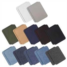 Audiophan Denim Patch Iron On Repair Cloth Knee Pads Jeans Patch Navy Blue Rectangle 12 Colors 24 Pieces