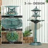 Outsunny 3-in-1 Garden Bird Bath Bowl Pedestal with Bird Feeder,