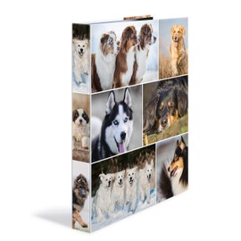 Herma 19358 Ring Binder DIN A4 Cardboard Animals Series 4 Rings 35 mm Spine Width 1 Slim Folder 2 Ringe Dog