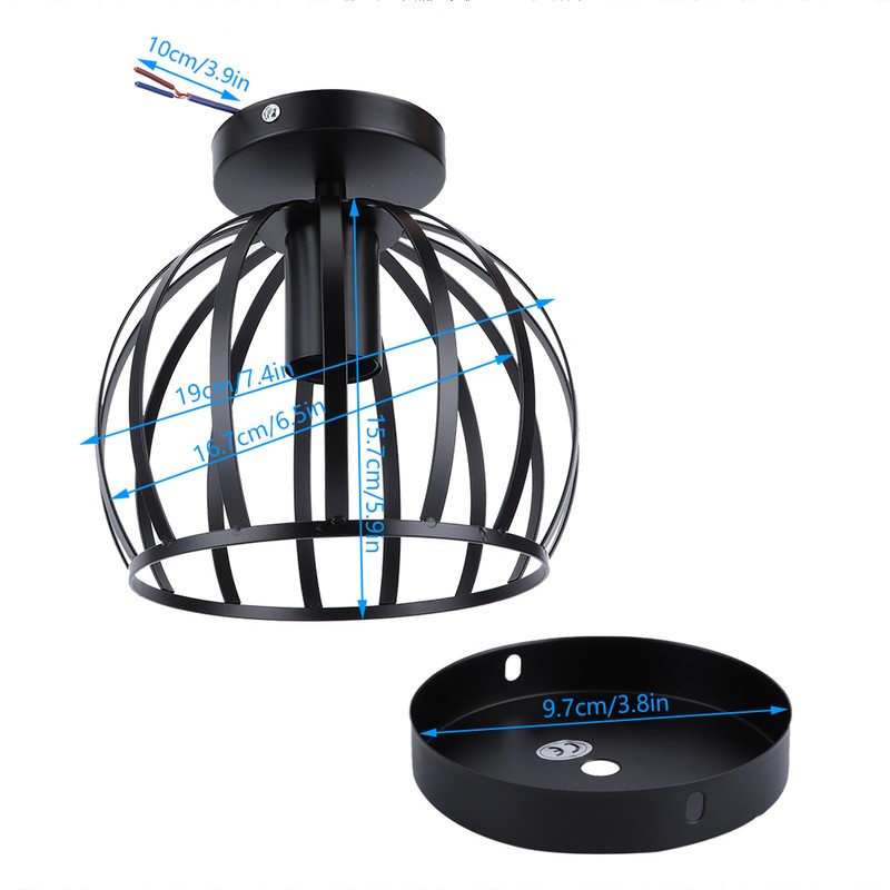 E27 Rustic Cage Chandelier Pendant Light Ceiling Lamp Shade for