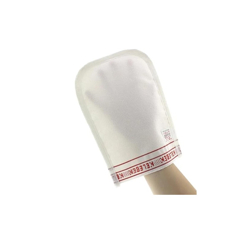 Kelebek - Guanti da hammam turco, colore bianco, con certificato