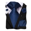 Hi-Tie Mens Tie Lapel Pin Set Pocket Square Cufflinks Woven